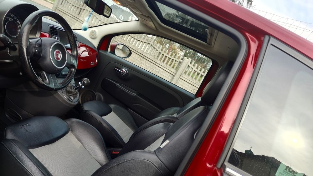 Fiat 500/klima/ pół skóry/ chromy/kamera/cofana /salon Polska