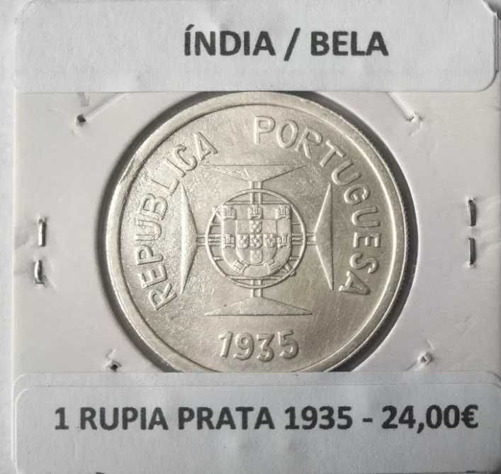 Moeda Portuguesa Circuladas na Ex Colónia Da Índia (1 Rupia Prata )