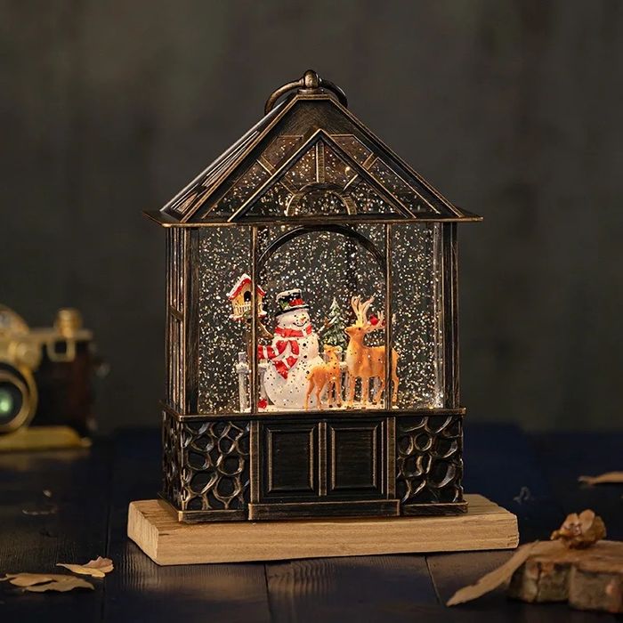 Новорічний нічник, ліхтар. Ялинка, сніговик