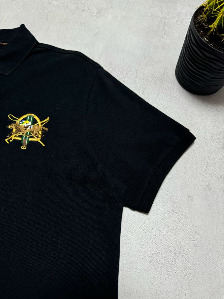 Поло футболка чорна чоловіча Polo Ralph Lauren big logo оригінал