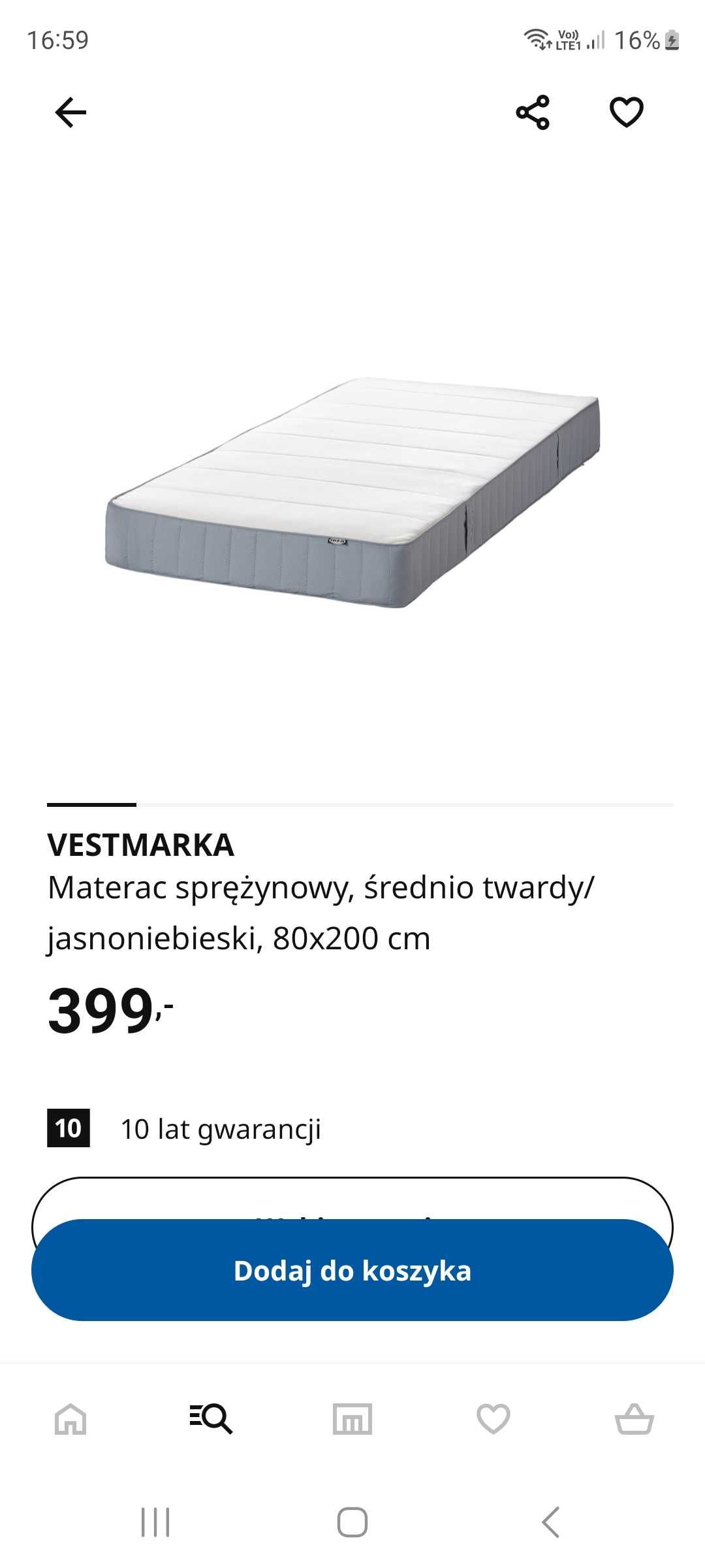 Łóżko IKEA  zestaw.