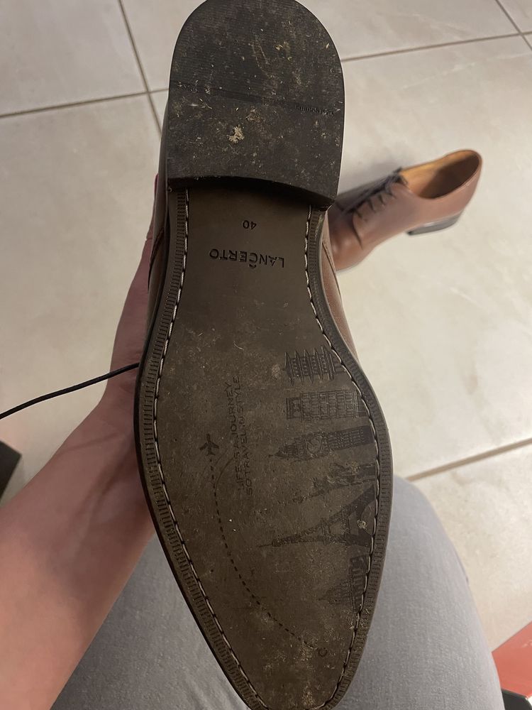 Buty Lancerto rozmiar 40 brązowe skórzane