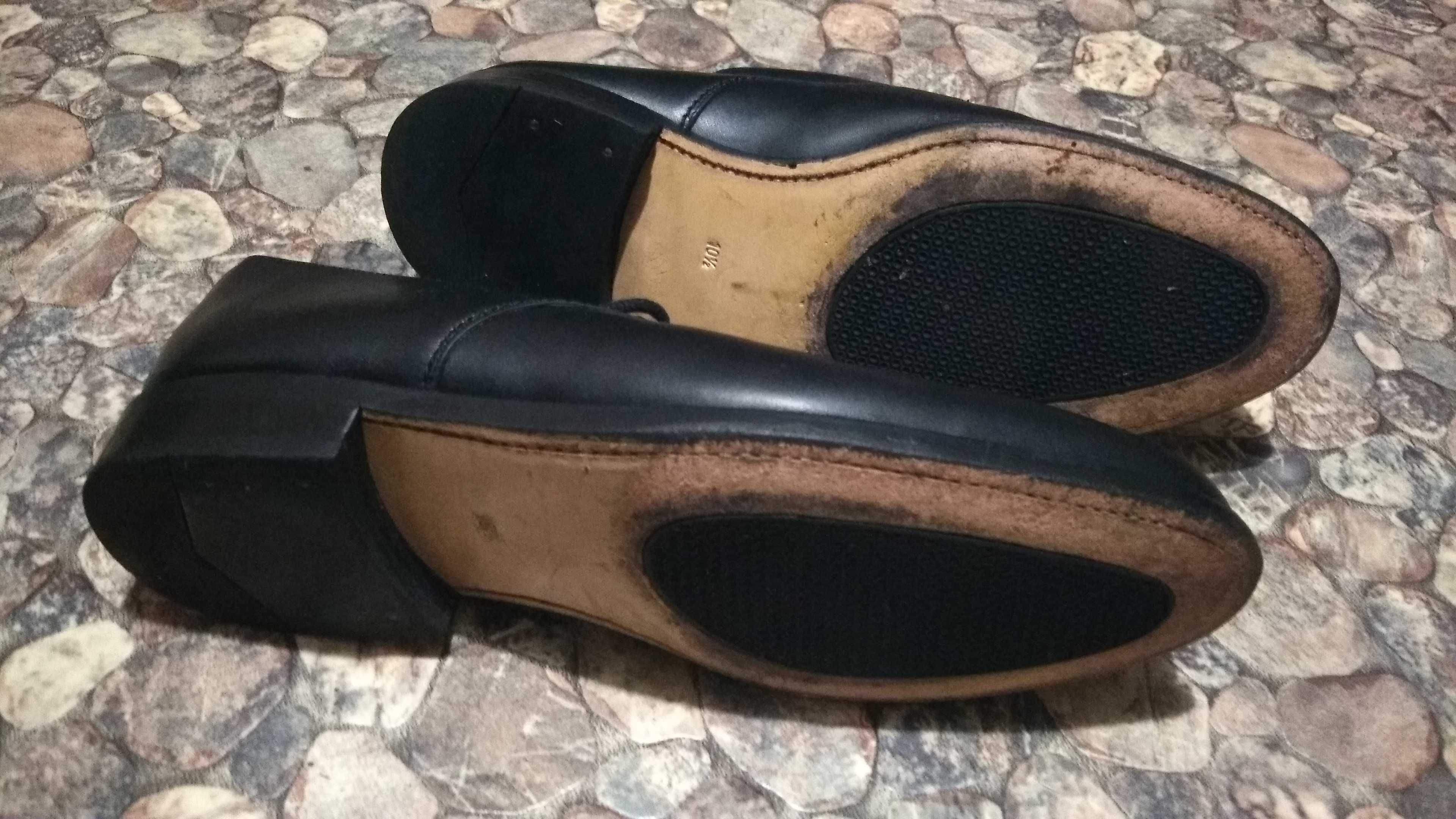 Кожаные классические туфли черные натуральная кожа