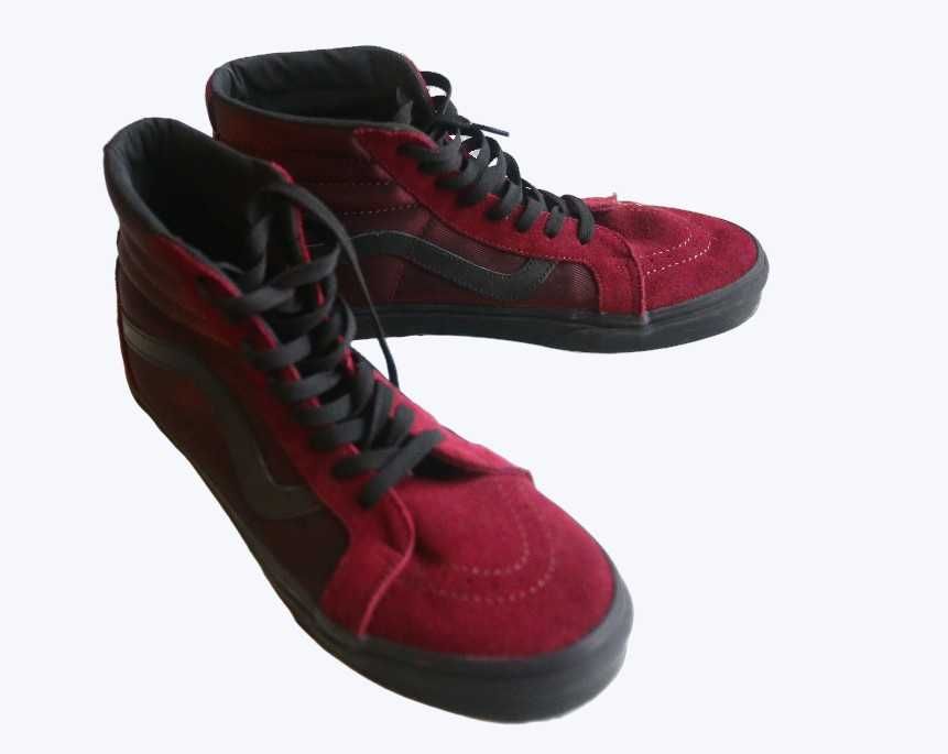 Buty Vans Sk8-hi wysokie bordowe zamsz unikat! r. 44
