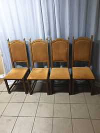 Komplet krzeseł 4szt zestaw krzesla drewniane pomarańczowe
