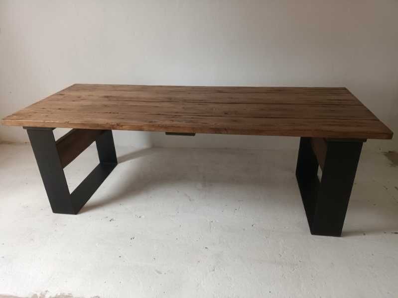 Stół dębowy na metalowych nogach 220x90