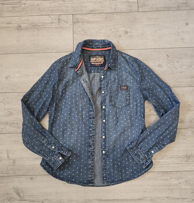 Koszula jeansowa Superdry gwiazdki granatowa M