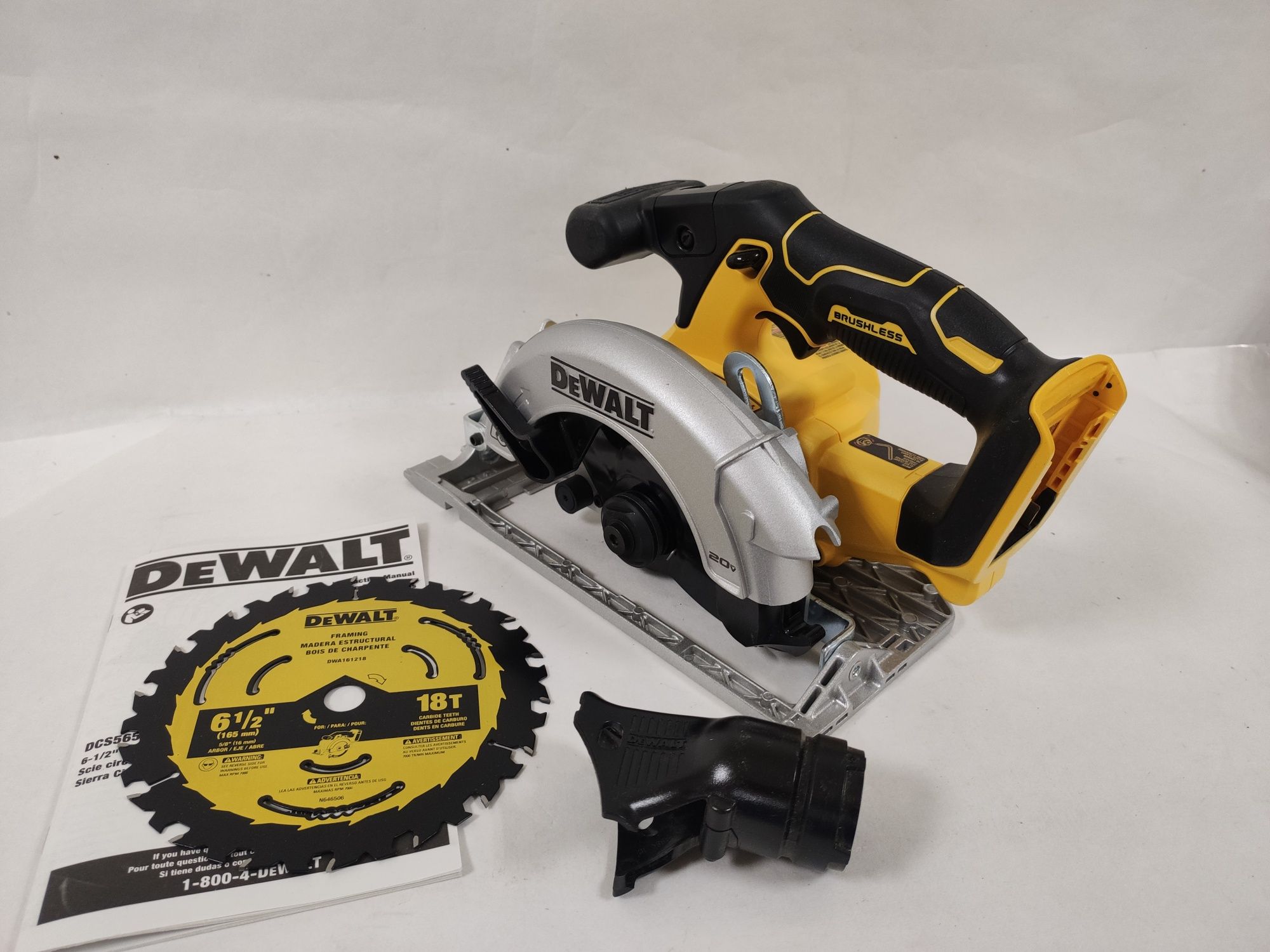 Безщіткова аккумуляторна дискова пила DeWALT DCS565b XR20Vmax
