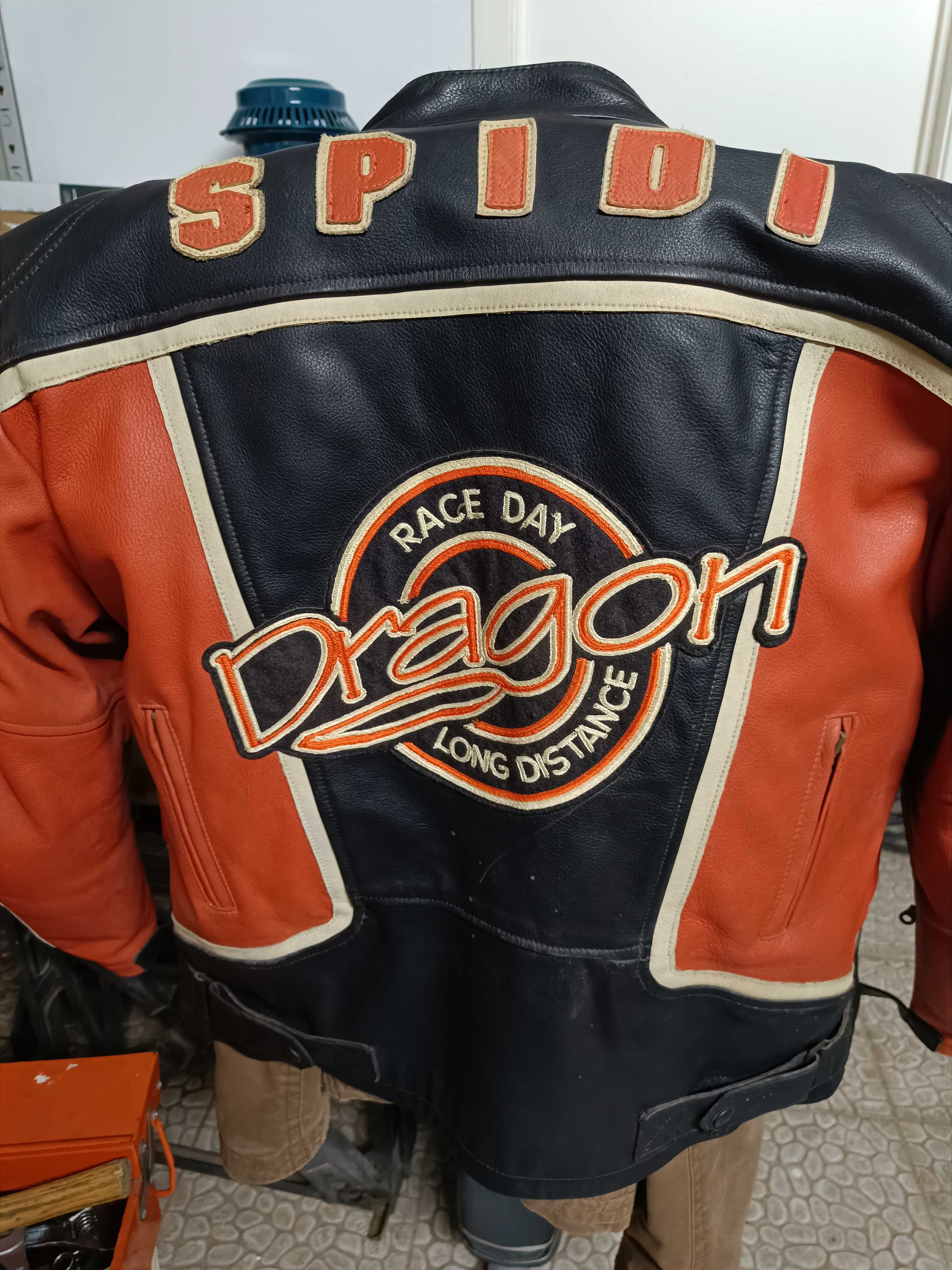 Blusão Motard em cabedal marca Spidi + Capacete clássico + ofertas
