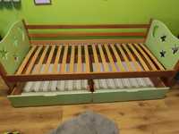 Łóżko dziecięce solidne drewno wym. 90x200 cm z szufladami plus matera