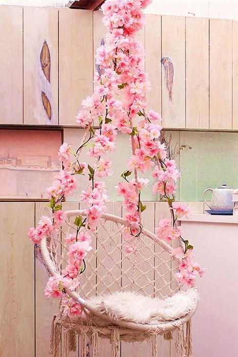 Girlanda kwiatowa wisząca ozdoba ślub wesele sztuczne kwiaty wiśni