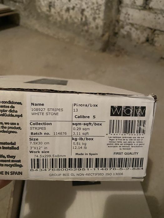 Płytki dekoracyjne WOW Stripes White Stone