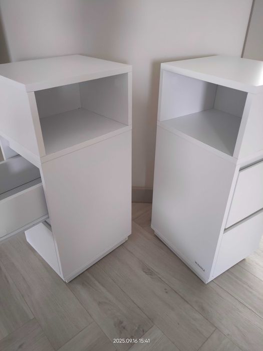 Zestaw DWÓCH stolików nocnych, wąskie szafki, wysoki stolik, VASAGLE