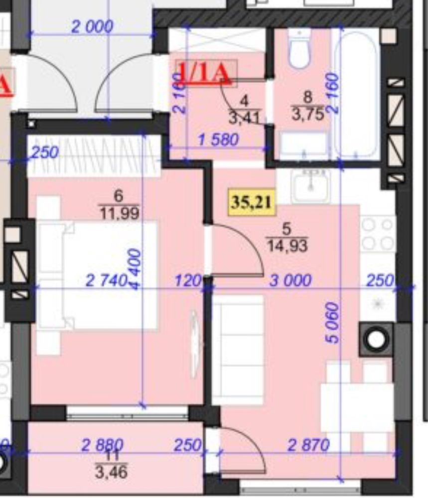 1 кімнатна в центрі ЖК Light Home з балконом