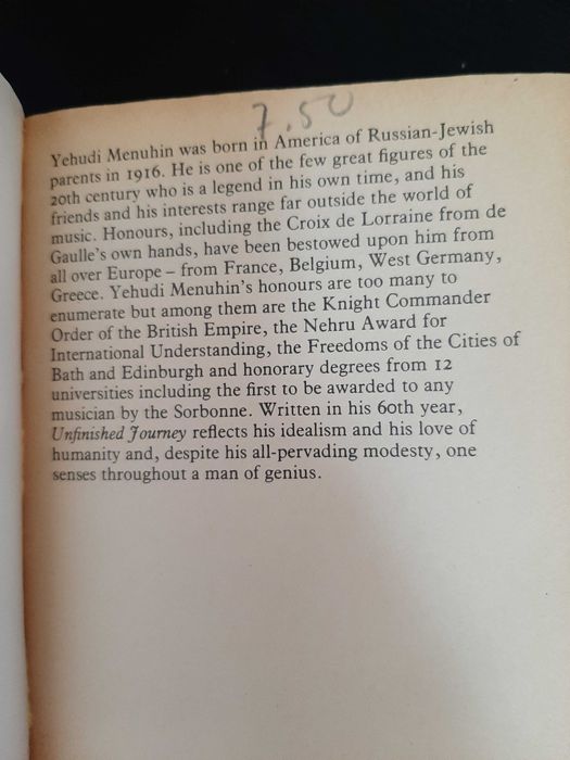 Yehudi Menuhin – Unfinished Journey