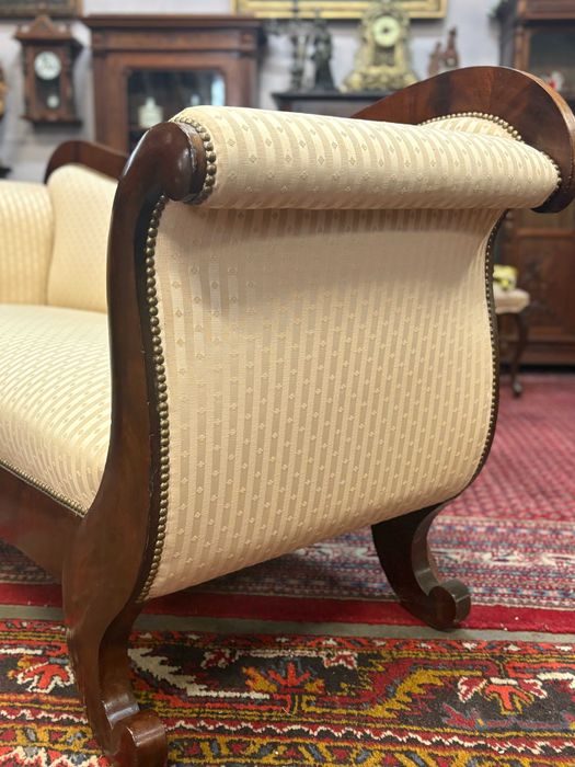 XIX w. Sofa biedermeier w mahoniu