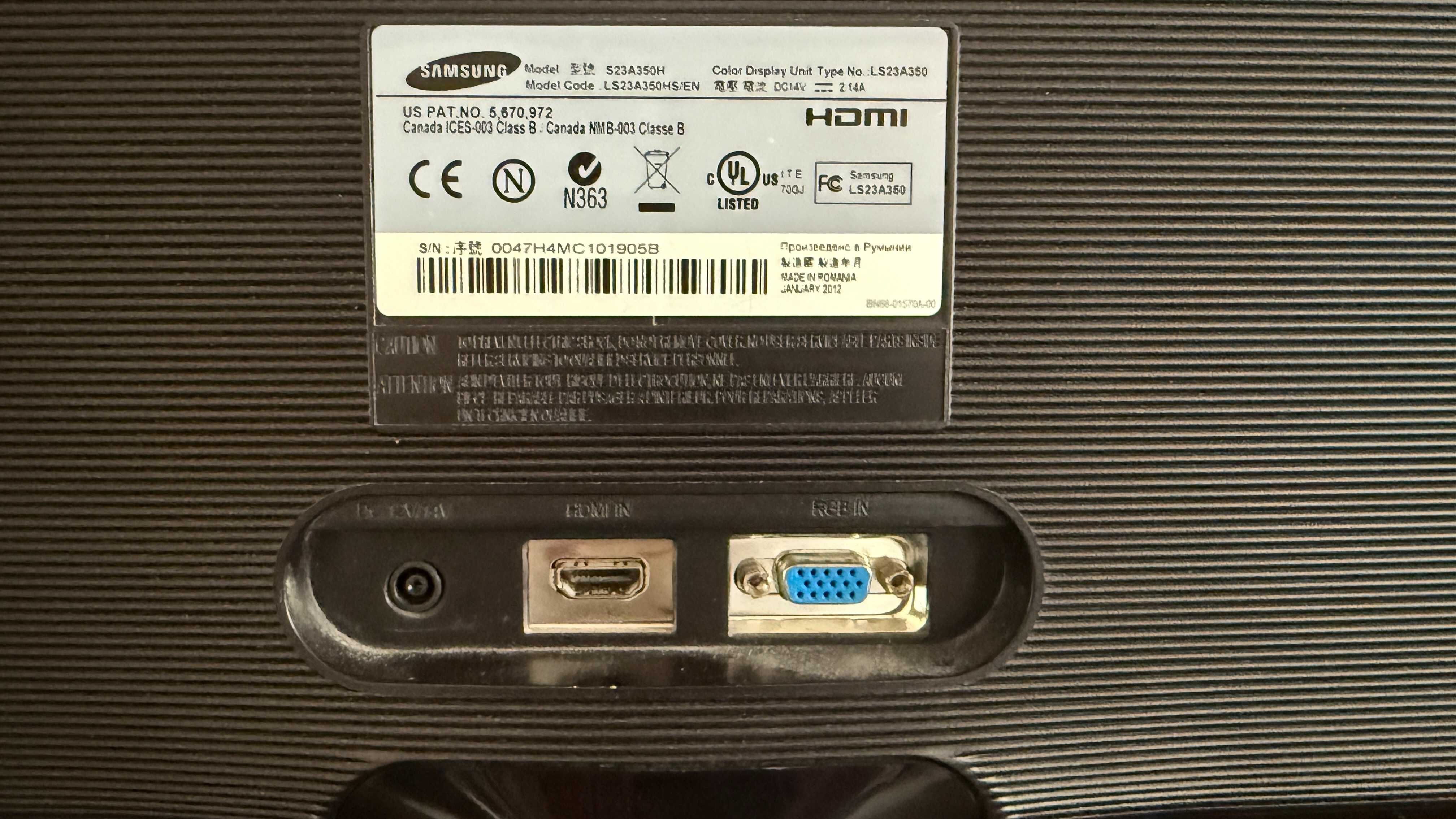 Monitor 23" Samsung S23A350H - LED 1920x1080 HDMI