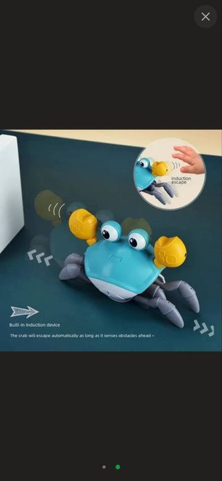 Музична інтерактивна іграшка Краб на батарейках зі звуковими ефектами