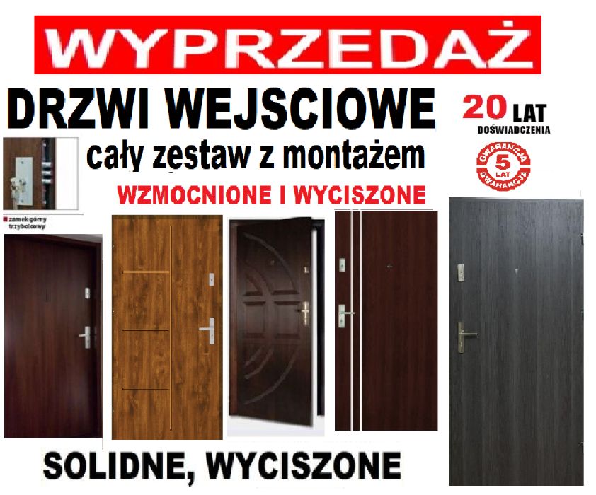 Drzwi z montażem do mieszkania w bloku- zewnętrzne WEJŚCIOWE!