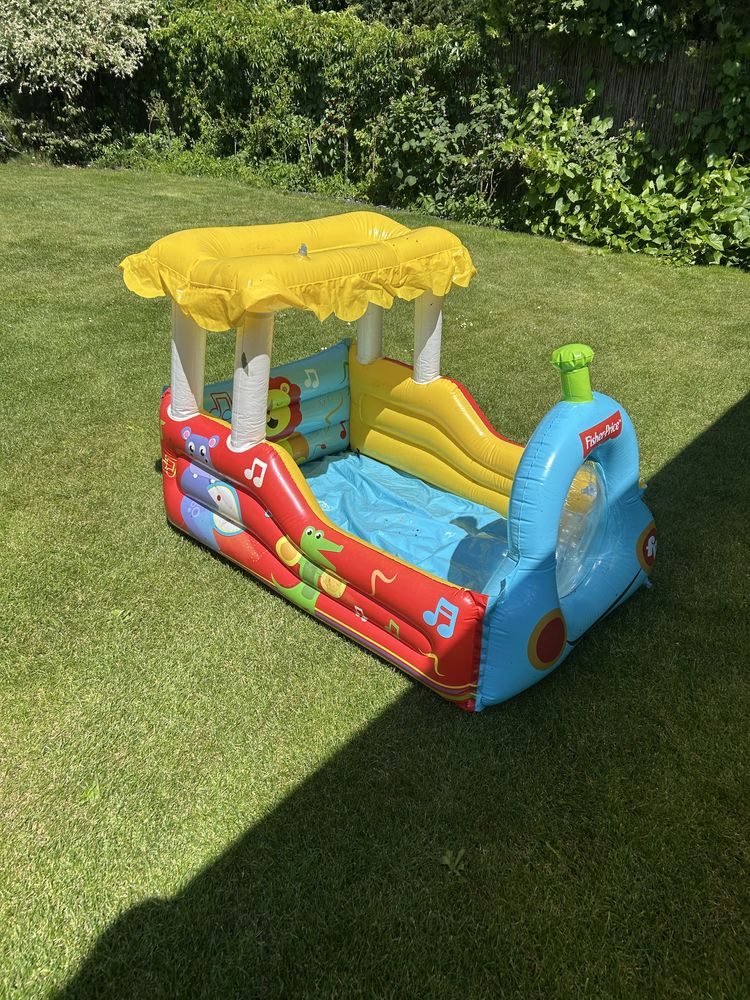 Fisher Price dmuchany pociąg, kojec, łóżko turystyczne