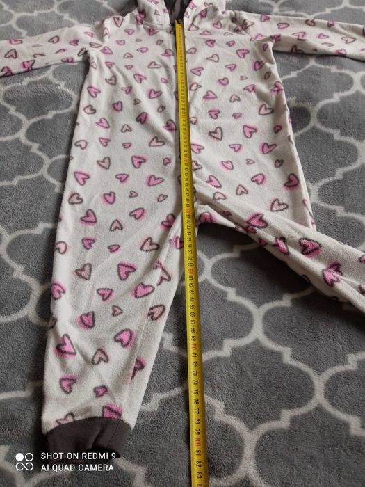Polarowy pajacyk ciepła piżamka 98 104 kombinezon kigurumi do spania