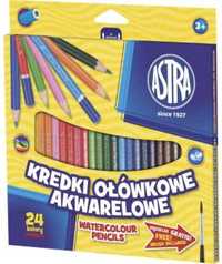 Kredki ołówkowe akwarelowe 24 kolory ASTRA
