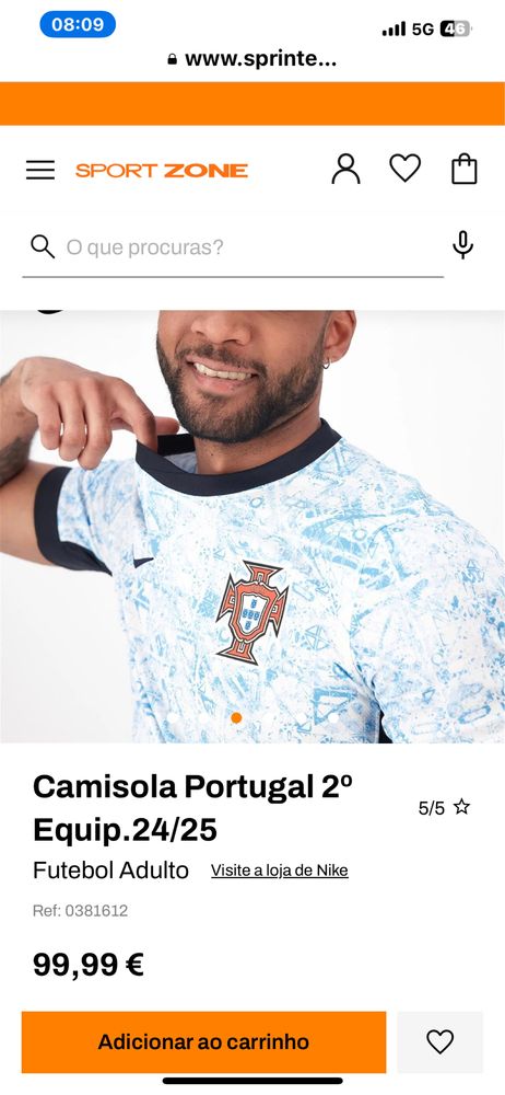 Camisola selecao Portugal