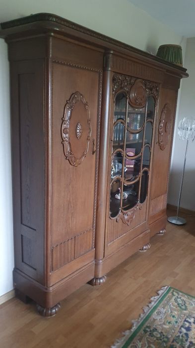 Biblioteka z biurkiem antyk