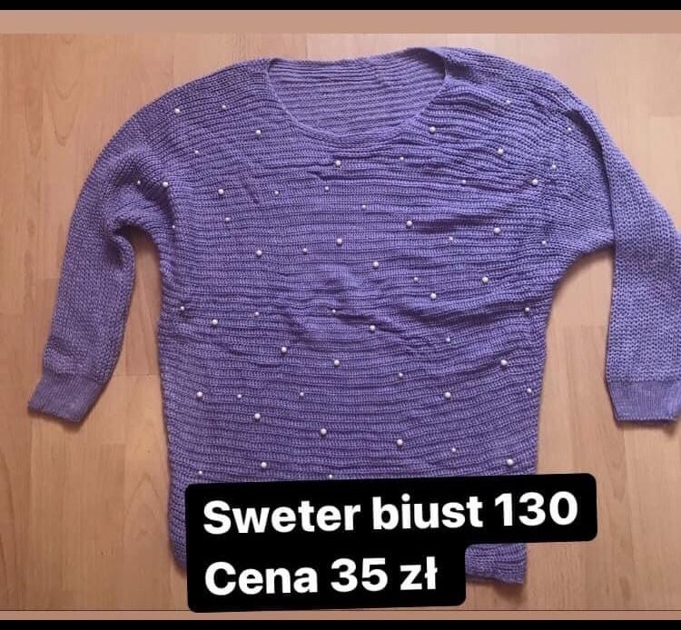 Sweter z perelkami biust 130