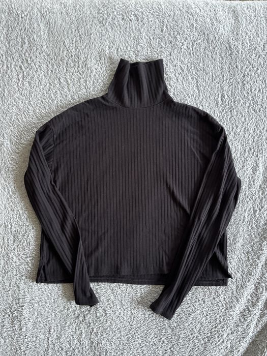 golf z długim rękawem cropped krótki prążkowany