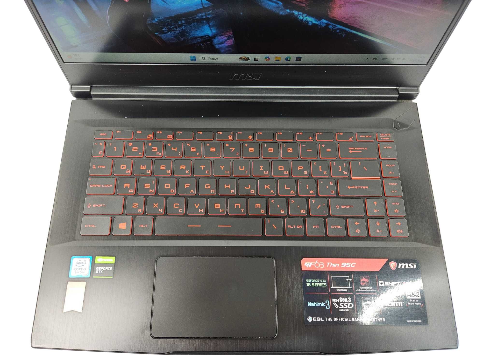 Ноутбук MSI GF63 Thin 9SC i5-9300H|GTX 1650 Max-Q|16GB|512GB