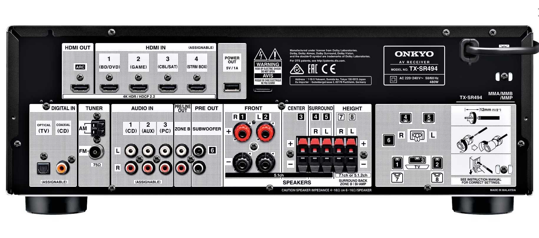 Amplituner 7.2 ONKYO TX-SR494DAB / zostaw swój stary amplituner