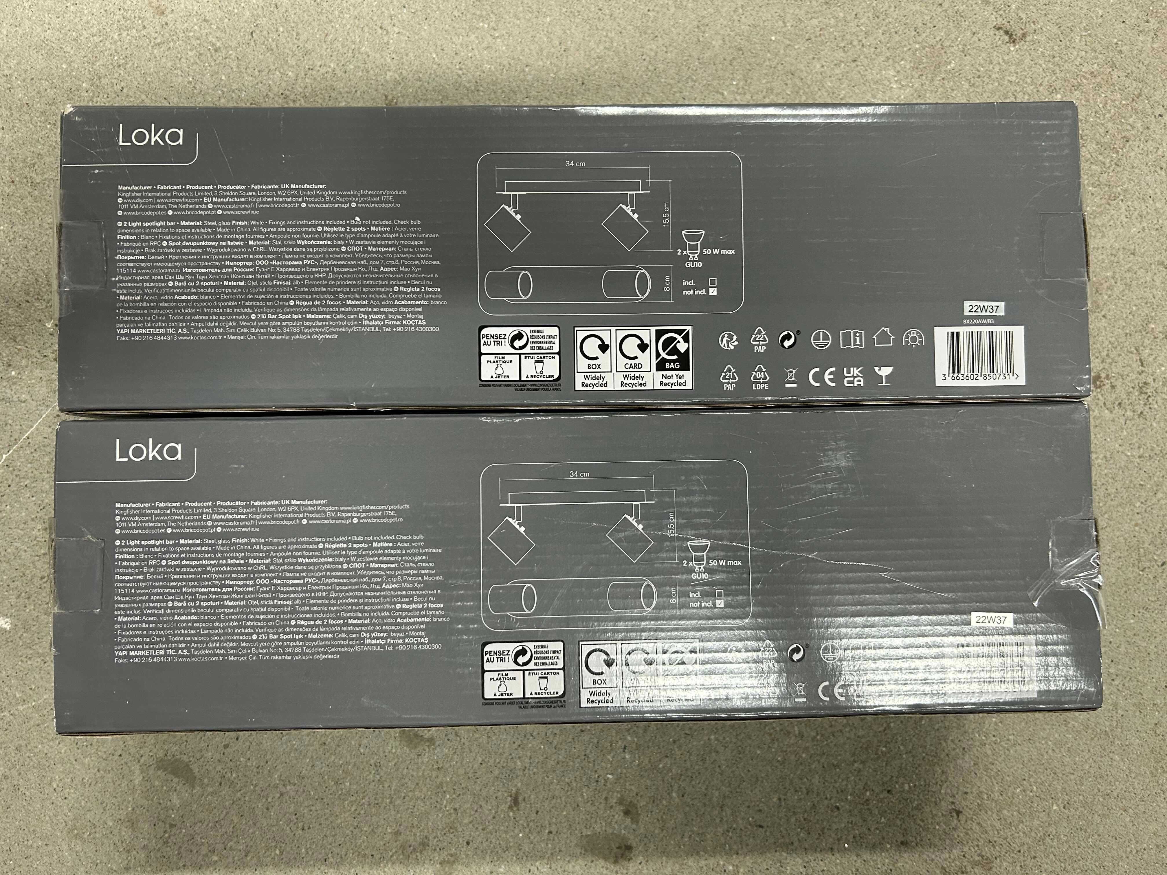 Dwie Spot listwy Colours Loka 2 x 50 W GU10 biały