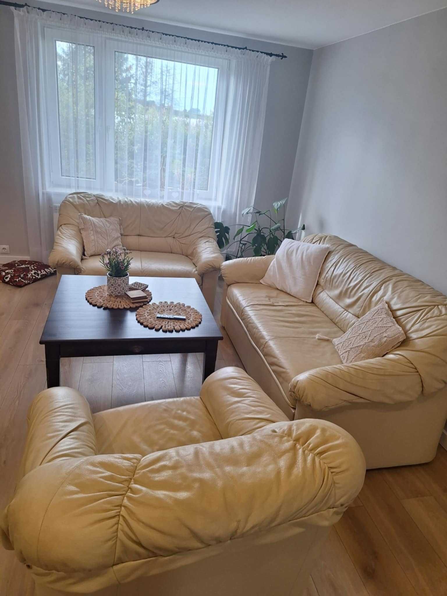 Komplet wypoczynkowy skóra 3+2+1