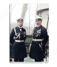 TABLICA metalowa Car mikołaj Ii i Kaiser Wilhelm II