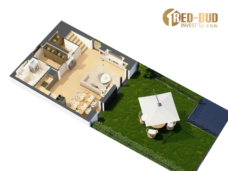 Nowe Szeregi 69 m2 Bezczynszowe, Parking, Fotowoltaika, Ogródek