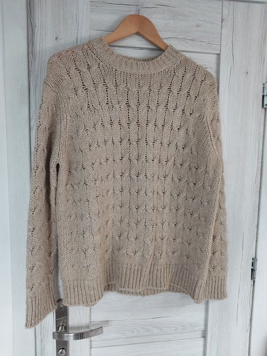 Sweter z złota nitką Massimo Dutti S M z wełną i alpaką