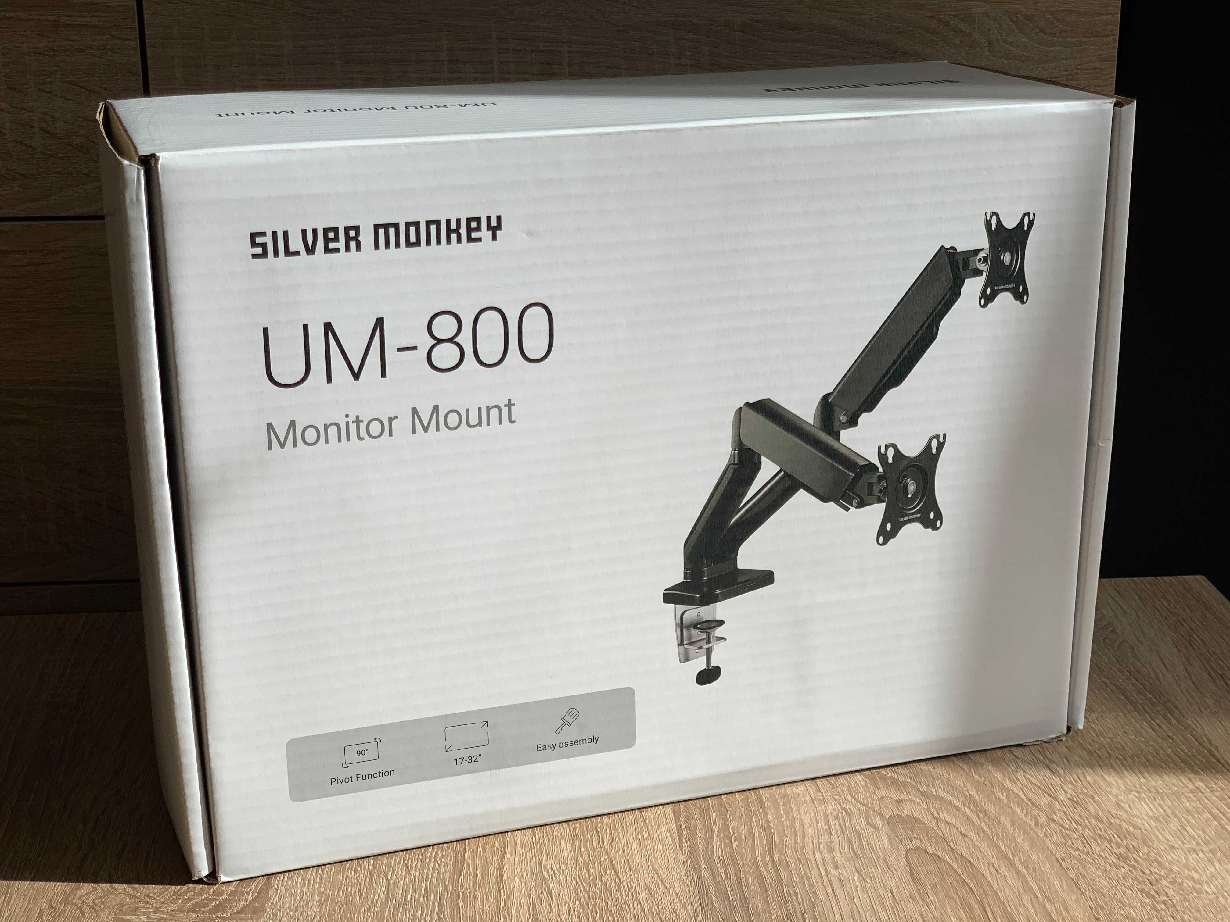Podwójny uchwyt do monitora Silver Monkey UM-800 (sprężyna gazowa)