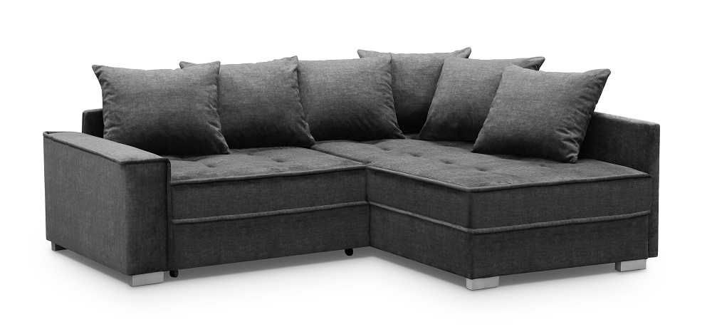 NOWY narożnik od ręki grafitowy z poduszkami WYPRZEDAŻ -60%