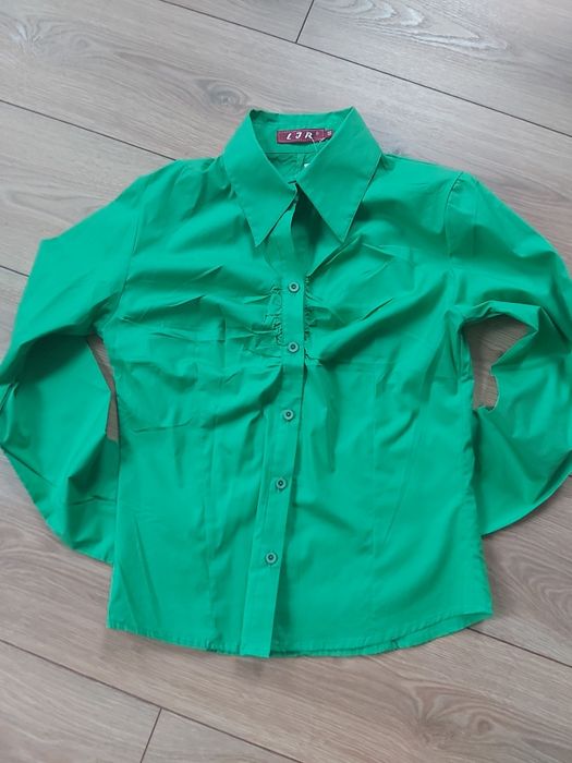 Zielona koszula z długim rękawem, r 38. Nowa