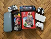 Nintendo Switch OLED, 4 gry, dużo dodatków
