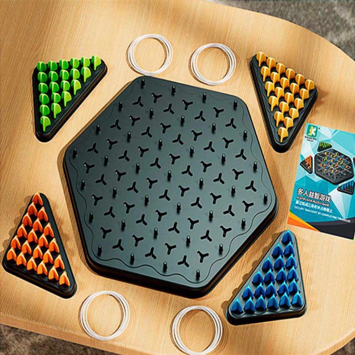 gra w trójkąty triggle logiczna trójkątne szachy chain game na prezent