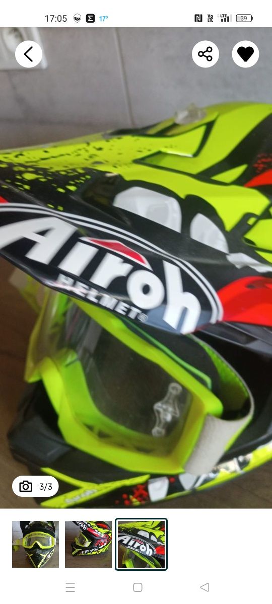 Kask motocyklowy  airoh crossowy rozmiar s