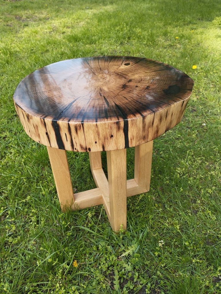 Кавовий стіл (дерев'яний столик, дубовий стіл, стіл із дуба, спил)