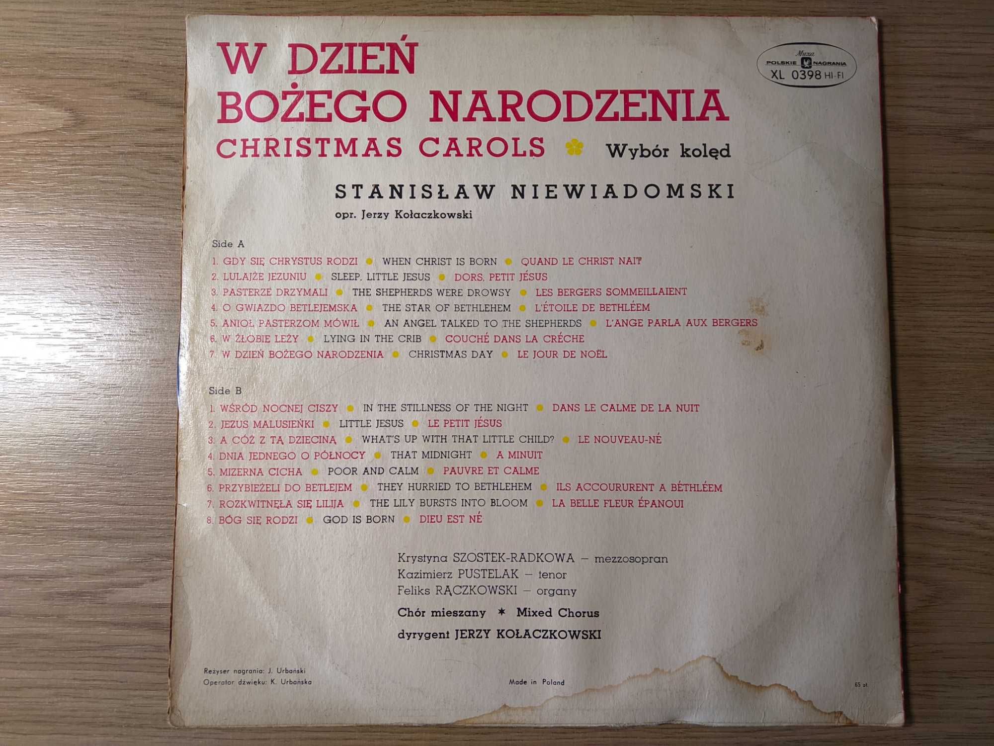Płyta winylowa - Stanisław Niewiadomski - W dzień Bożego Narodzenia