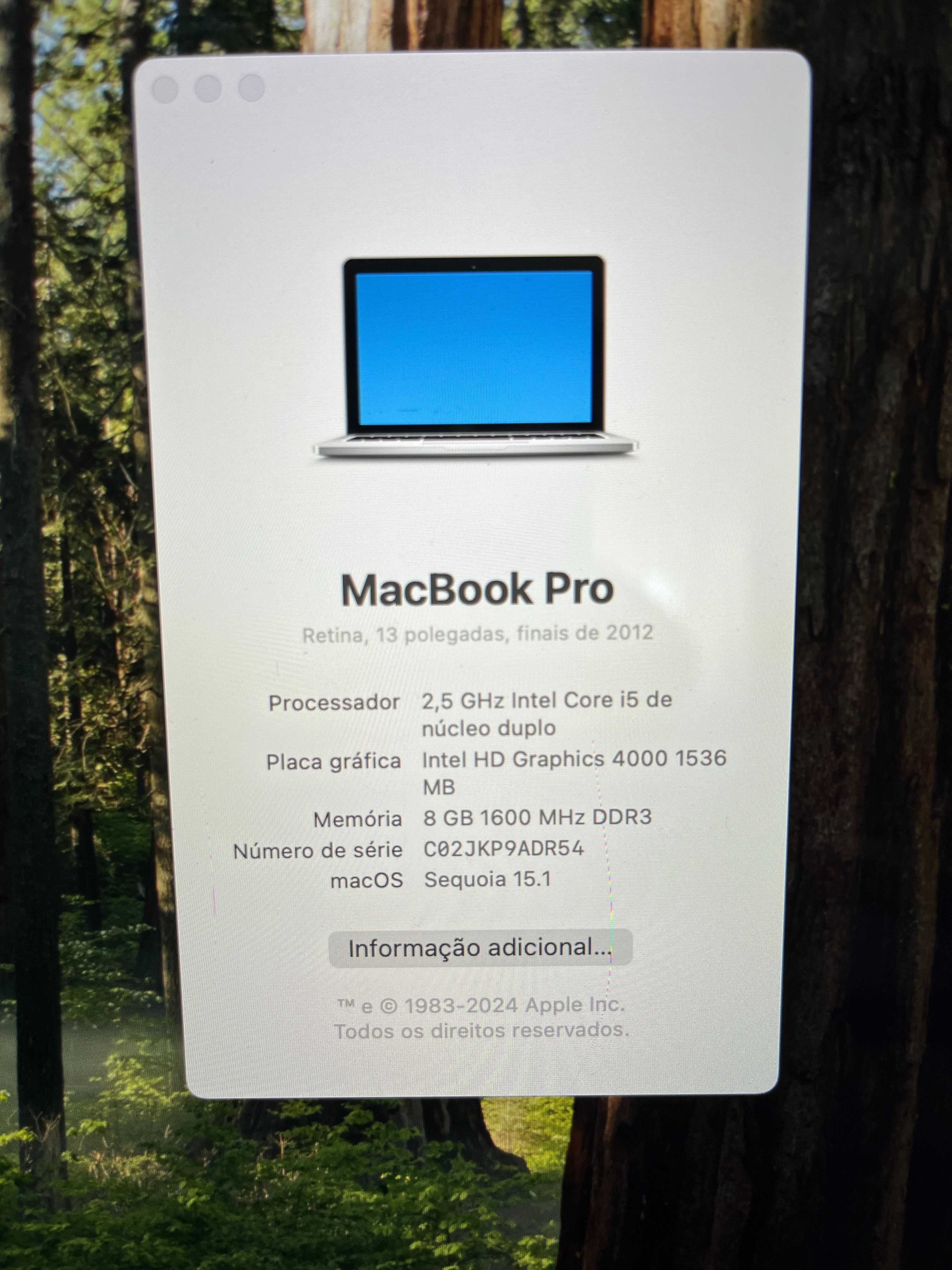 MacBook Pro 13" Retina - MacOS Sequoia