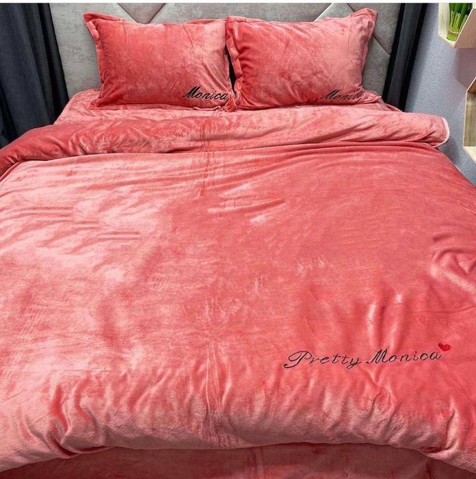 Постіль велюрова Моніка постельное велюр постель теплая Моника