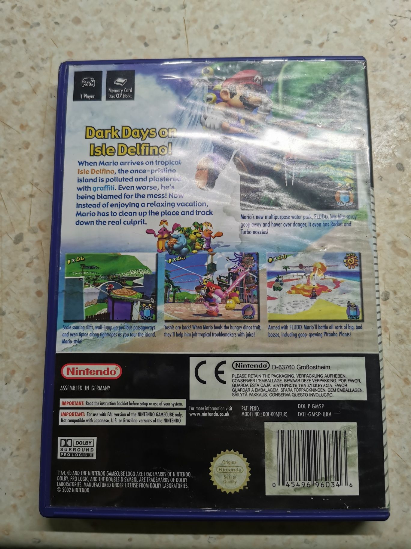 Mario Sunshine Nintendo Gamecube Ang