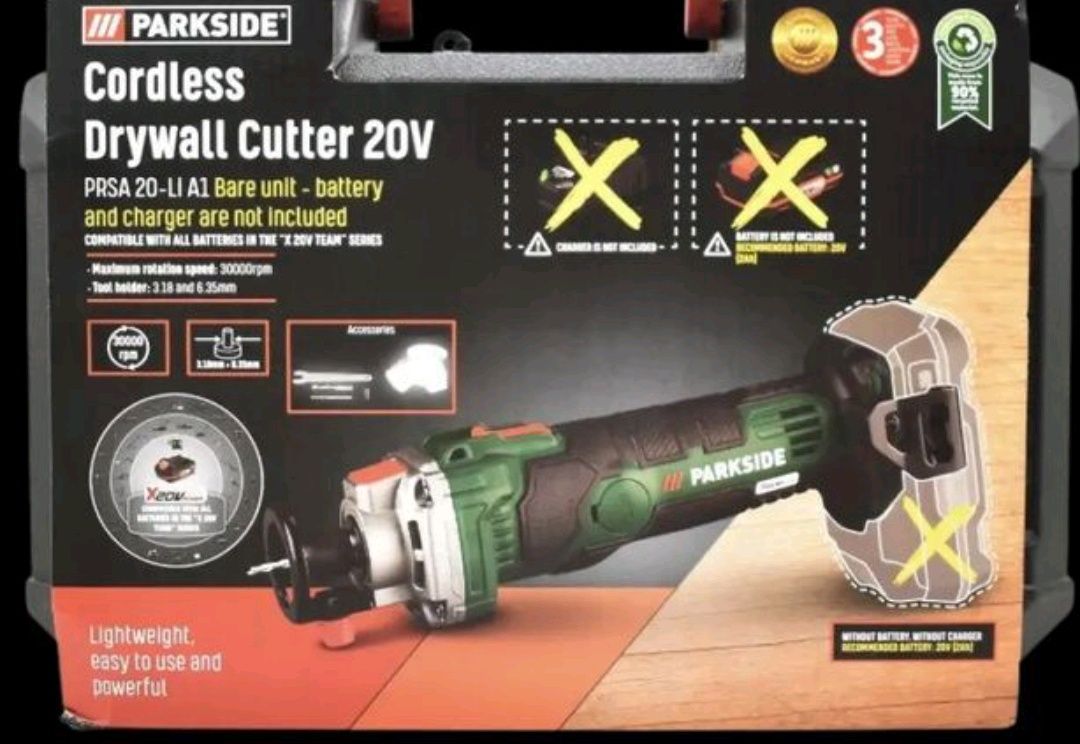 Cortador Rotativo pladur 20 V sem Bateria Parkside (Novo na caixa)