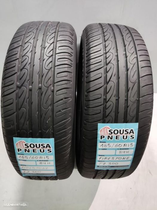 2 pneus semi novos 185-60r15 firestone - oferta dos portes